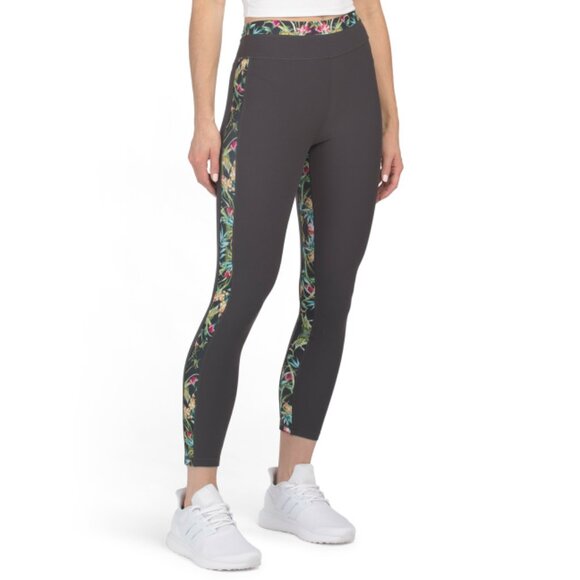 JOHNNY WAS Multi Bee Active High Waist Stripe Leggings
